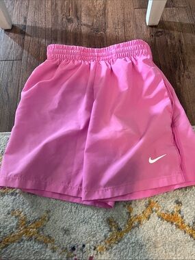 Nike Pink Performance Shorts with White Swoosh